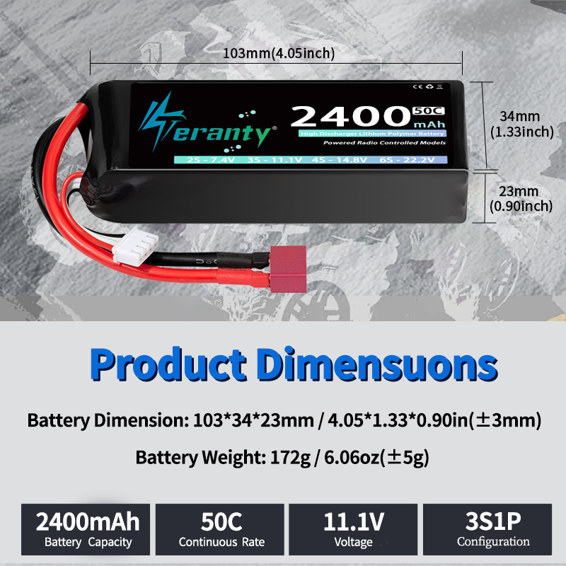 TERANTY 3S 2200/2400/2600mAh L - Drone Battery Lipo 评论和价格