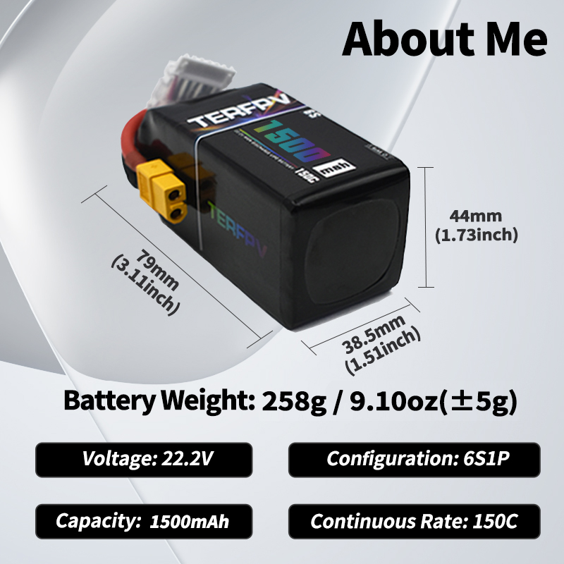 TERFPV Lipo Battery 6S 22.2V 1 - Drone Battery 6S 评论和价格