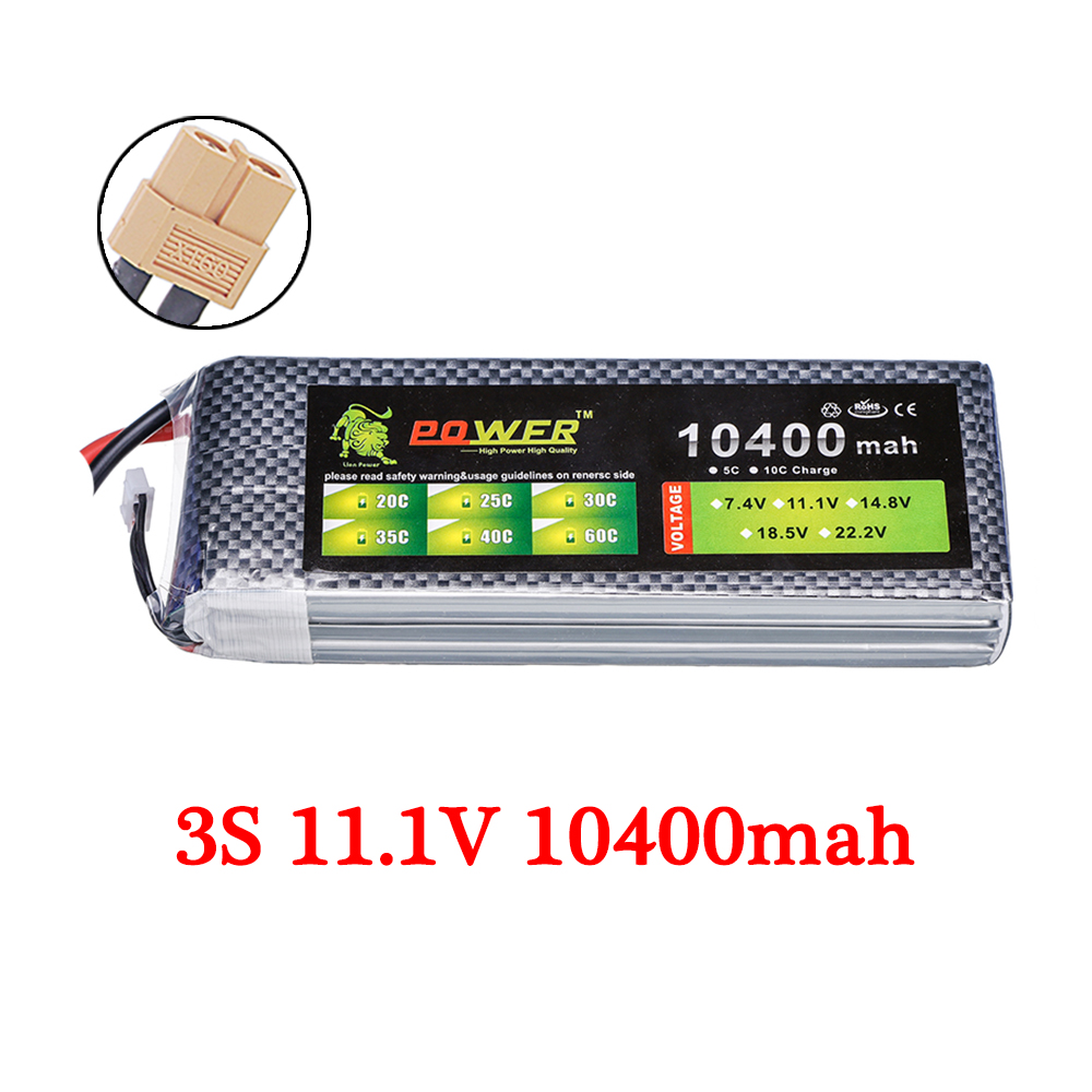 7.4v 11.1v 14.8v 22.2v 10400mA - Drone Battery 3S 评论和价格