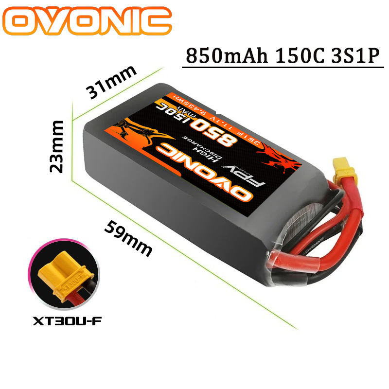 OVONIC 150C 850mAh Lipo Batter - Drone Battery 6S 评论和价格