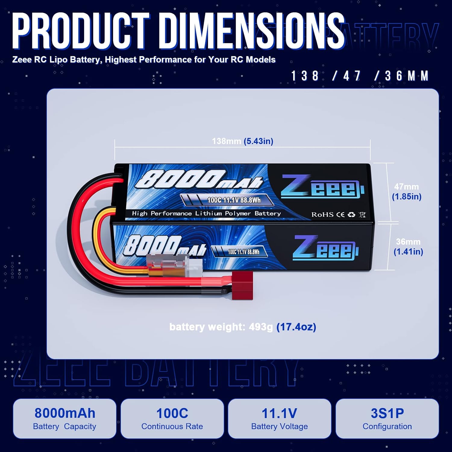 Zeee Lipo 3S 8000mAh Battery 1 - Drone Battery 3S 评论和价格