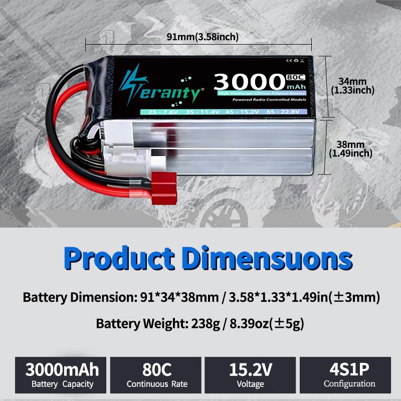 2Pcs TERANTY 14.8V 15.2V Lipo  - Drone Battery 4S 评论和价格